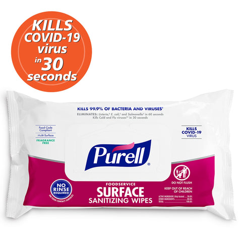 Foodservice Surface Sanitizing Wipes Flowpack 7.4 By 9 Inches Durable Thick Wipes 72 Count Pack Of 12 Germ Fighting Wipes Package