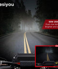 Beefed Up Dirt Bike Light Bar 60W 2500LM illuminating a road