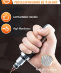 1/2 Inch Manual Reversible Impact Driver Set With Extractor Bits 12 Piece S2 Steel Ultra Durable For Loosening Rusted Screws And Frozen Bolts Perfect For Motorcycle Jobs And Engine Repairs Includes Adapters And Plus Bits, shown with anti-slip texture and comfortable grip handle.