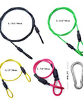 Stainless Steel Camera Safety Tether with Colorful Coating Lanyard and Carabiner Clip for GoPro Hero 9 8 7 6 5 4 3
