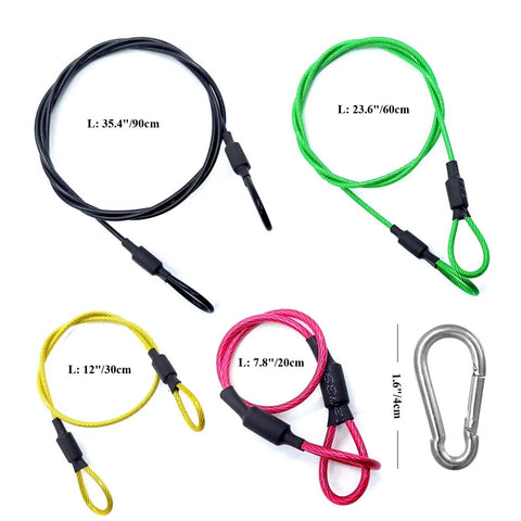 Stainless Steel Camera Safety Tether with Colorful Coating Lanyard and Carabiner Clip for GoPro Hero 9 8 7 6 5 4 3