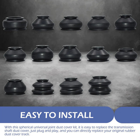 14 Piece Tie Rod End Boots Kit Ball Joint Rubber Dust Covers for Universal Suspension and Steering Replacement For Most Cars Black Ride Ready Durable High Temperature Resistant Easy Install