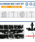 Beefed Up Alloy Steel 12.9 DIN912 Hex Socket Cap Bolts And Nuts Kit For M2 M3 M4 M5 M6 Heavy Duty Socket Head Fasteners With Matching Nuts Ideal For Automotive Motorcycle Bike Machinery And DIY Projects, M6 kit with bolts, nuts, and wrench