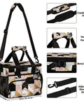 Geometric Marble Insulated Picnic Backpack Lunch Bag, large 12x8.7x10 inch with adjustable strap and sturdy handle, for men and women