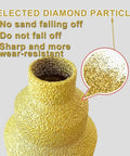 Front view: TNDCKP diamond core drill bit – gold textured illustration with diamond particle features