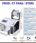 Effortless Electric Semi Automatic Twist Tie Machine with LCD screen and cable spool for secure bag closure and fast binding.