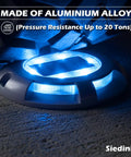 Blue Solar Deck Lights 12 Pack Outdoor LED Path Markers Waterproof Garden Step Lights For Driveway Walkway Dock Aluminum Alloy Construction Auto On Solar Powered Easy Setup No Wiring