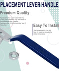 Blue Iron Steel Ball Valve Handle For DN50 Ball Valve Valve Switch Handle Heavy Duty 165mm Length 8x12mm Hole Galvanized Surface