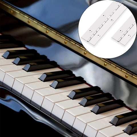 2 Pack 12 Inch By 1.5 Inch Stainless Steel Piano Hinges Continuous Heavy Duty Hinges With 0.04 Inch Leaf Thickness piano shown