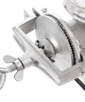Close-up of Manual Cast Iron Grain Grinder With Hand Crank For Wheat Corn Nuts And Seeds Fresh Ground 1 Lb Per Minute