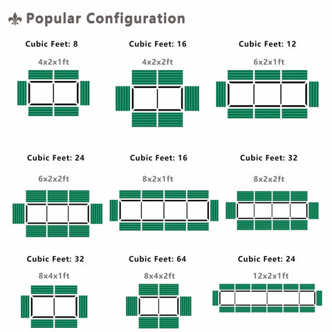 Popular configurations of Galvanized Raised Garden Bed in various sizes like 6x2x2 ft for outdoor planters with safe corner pads.