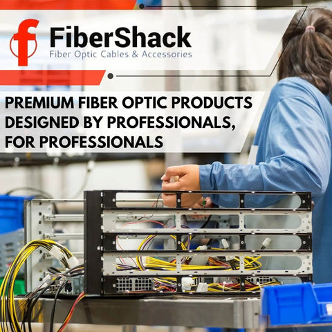 Person assembling fiber optic equipment, highlighting LC Fiber Optic Connector Kit With 10 Duplex LC Couplers, Organizer Case.