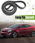 Hyundai Elantra Kona Tucson Serpentine Drive Belt 6PK1780 Beefed Up Durable EPDM Replacement Part K060700 Fit Alternator Water Pump AC Compressor 2015 2021 L4 1.8L 2.0L coiled belt above red sedan