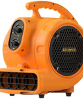 Quarter Horsepower 1100 CFM Air Mover Blower Fan, orange carpet drying fan with timer, three speed stackable utility blower for water damage restoration