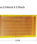 Five Pack 9 By 15 Cm Single Sided Perf Board FR4 Copper Clad Soldering Board with 2.54 mm Grid for Prototyping, size labeled