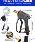 Heavy Duty 5000 PSI Short Pressure Washer Gun With Swivel Inlet And Extension Wand Five Nozzles M22 Connectors Car Wash Kit