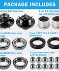 RigsNParts trailer idler hub kit: two 5-on-4.5 in hubs with bearings, seals, grease caps, and 10 lug nuts