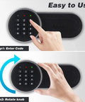 User operating Small Digital Keypad Safe Box Half Cu Ft Wall Mounted Safe For Jewelry Cash Docs And Guns Easy Fast Access