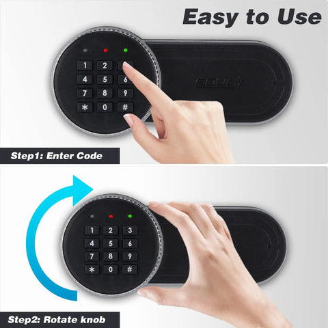 User operating Small Digital Keypad Safe Box Half Cu Ft Wall Mounted Safe For Jewelry Cash Docs And Guns Easy Fast Access