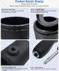 Leaf Spring Pin And Bushing Adapter Service Tool Kit For Heavy Duty Semi Trucks And Equipment Works With Pins And Bushings Starter Set, showing black oxide finished adapters, socket driver, and threaded pin.
