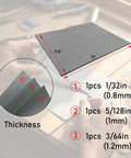 Three gray gasket material sheets 15 x 11.8 in, thickness 0.8/1.0/1.2 mm, for small engine repair