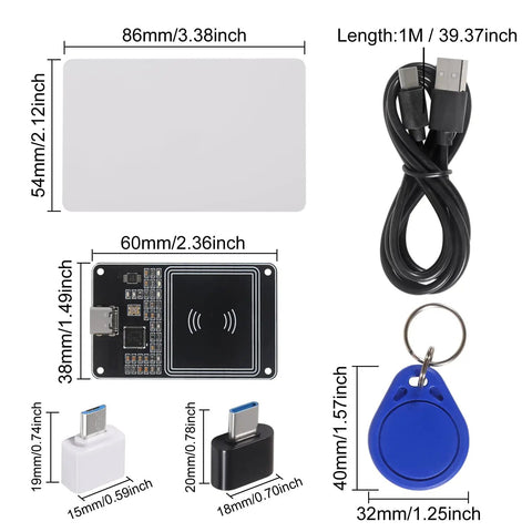 PN532 V2.0 NFC RFID Wireless Module Kit Two Sets Plug And Play I2C IIC SPI Type C Interface Reader Writer Modes IC S50 Card