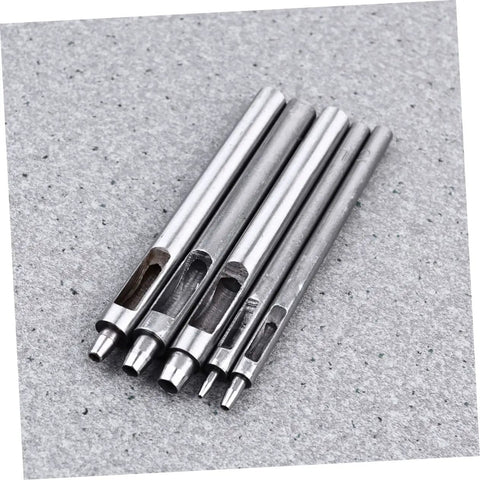 Leather Round Punch Tool Belt Hole Punch For Falconry Hobbies Crafts And DIY Projects, steel punch set on gray surface