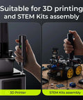 Electric Screwdriver Set With 33 Magnetic Bits And 3 Torque Settings shown for 3D printer and STEM kits assembly