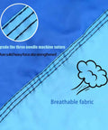 Close-up of blue Camping Hammock With Tree Straps Ultra Lightweight Parachute Nylon 600 Lb showing reinforced stitching