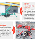 Killer Heavy Duty Hydraulic Crawler Crane With Telescopic Boom And Fly Jib operating on a roof, showing its lifting capability.