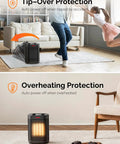 Cozy Up Portable 1500W Ceramic Space Heater With Adjustable Thermostat Office Or Home Overheat Protection Tip Over Safe
