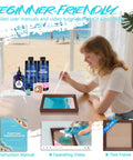 Ocean Resin Art Kit All In One For Beginners With Frames And Tools Epoxy Resin Set displayed with woman crafting