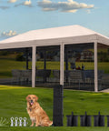 10x20 Pop Up Screened Canopy Tent With Mosquito Netting over patio furniture, wheeled carry bag included, outdoor setting
