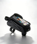 Super Cool Water-Resistant Bike Phone Mount Bag For Happy E-Bike Offroad Mtb With Hd Touch Screen Window To Navigate And Handle Calls On The G black water-resistant bike phone mount bag with touch screen window and handlebar straps