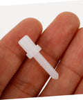 Grab This Top Shelf Shutter Repair Kit With Heavy Duty Plastic Pins And Rust Proof Staples For Fast Home Louver Fixes And Simple Backyard Window Refresh - close-up of heavy duty plastic pin held in hand.