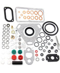 Massey Ferguson Long Tractor Fuel Injection Pump Repair Kit CAV DPA 3 4 6 Cylinder Diesel Engine Replacement Parts Plug And Play Ready To Install Fits 2000 Through 3600 Series Tractors 7135-110 7135110 components laid out.