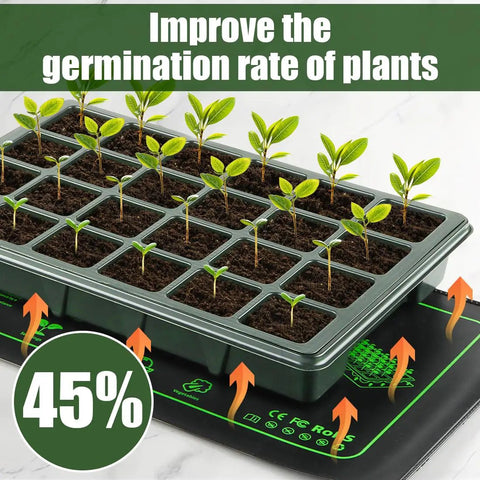 4 Pack Graphene Seedling Heat Mats For Plants Waterproof Heating Pads For Seeds Germination And Microgreen Trays Thick And Reusable 20W Fits 1020 Trays