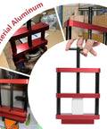 Heavy Duty Aluminum Connecting Rod Vise Set With Pre Press Mold For Engine Bolt Swaps And Piston Alignment, red anodized, close-up view.