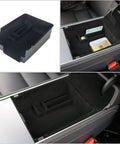 4 Piece Center Console Organizer And Cup Holder Insert For 2021 To 2023 Tesla Model 3 And 2021 To 2024 Model Y installed and empty