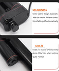 Close-up of 12V 4 inch linear actuator showing metal design with text on steadiness and material durability, IP54 rating, 6 inch stroke