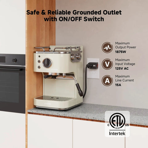 3 Pack Grounded Outlet Switch With On Off Single Outlet Adapter For Wall Outlet Turn Off Hard To Reach Appliances Easily And Save Energy At Home Office Or Studio Black used with a kitchen appliance