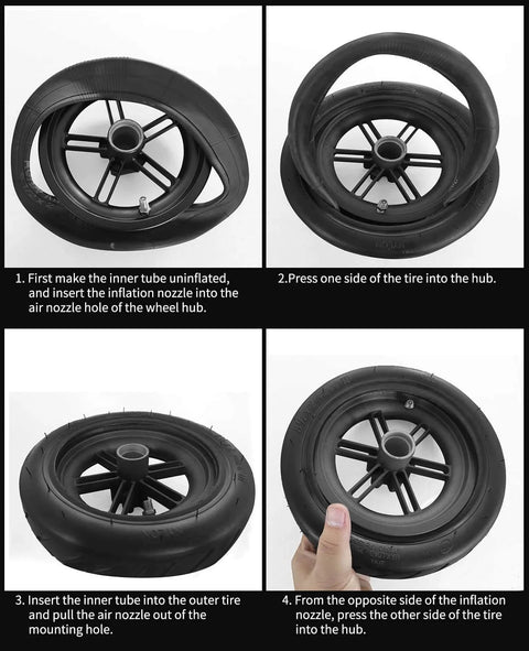 Installation steps for Thicker 8.5x2 Scooter Inner Tube Replacement For 8.5 Inch Wheels Fits Xiaomi M365 Gotrax Gxl V2
