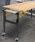 Heavy Duty Conveyor Roller Stand With 300 Lbs Load Capacity, fully adjustable height and locking casters for easy transport.