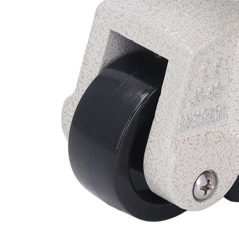 Close-up of Leveling Caster Wheel 40mm Diameter Adjustable Height Plate Caster for Heavy Furniture, showing wheel and metal bracket.