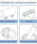 Diagram of Heavy Duty Magnetic V Pads Kit Four Piece Dual Sided Welding Magnets used for various welding tasks.