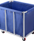 Commercial Laundry Cart Wheeled Large Capacity 400L Heavy Duty Stainless Steel Laundry Sorter For Clothes Storage Up To 330 Lbs Load Durable