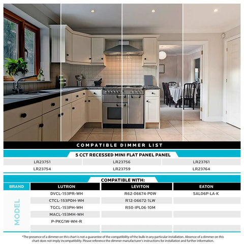 Ultra Thin 3 Inch LED Recessed Light With Junction Box, visible kitchen setting with modern cabinetry, 8W dimmable wafer downlight