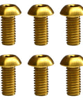 Premium Gr5 Titanium Hex Socket Buttonhead Cap Screws M8 X 1 25 By 45 mm Thread Length Six Piece Set showcasing gold screws.
