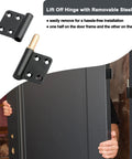 Mozcorn Lift-Off 4-inch door hinge, black, 6-pack with removable pin for indoor/outdoor use