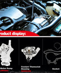Water Pump Thermostat Kit Drop In Direct Replacement For 2013 2020 Encore And 2011 2016 Cruze 2016 Cruze Limited 2012 2020 Sonic And 2013 2020 Trax L4 1.4L Turbo Engine Premium Quality showcasing components and installation.